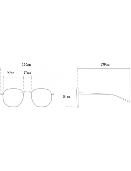 Semi-rimless Unisex Retro Irregular Shaped Polarized Sunglasses Classic Women Sun Glasses - Gold - CO196M4WC84 $11.31