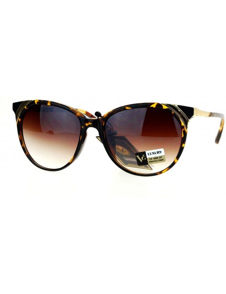 Cat Eye Womens Cat Eye Horn Rim Luxury Designer Fashion Sunglasses - Tortoise - CD12HVJRSRH $14.72