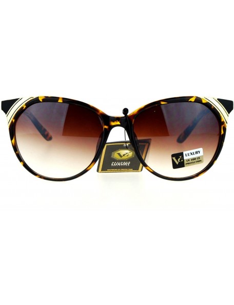 Cat Eye Womens Cat Eye Horn Rim Luxury Designer Fashion Sunglasses - Tortoise - CD12HVJRSRH $14.72