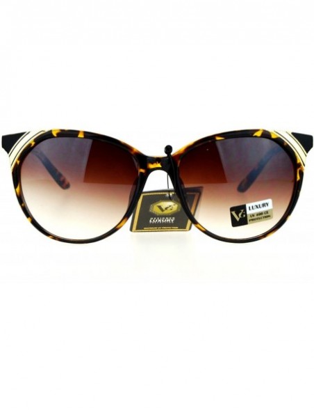 Cat Eye Womens Cat Eye Horn Rim Luxury Designer Fashion Sunglasses - Tortoise - CD12HVJRSRH $14.72