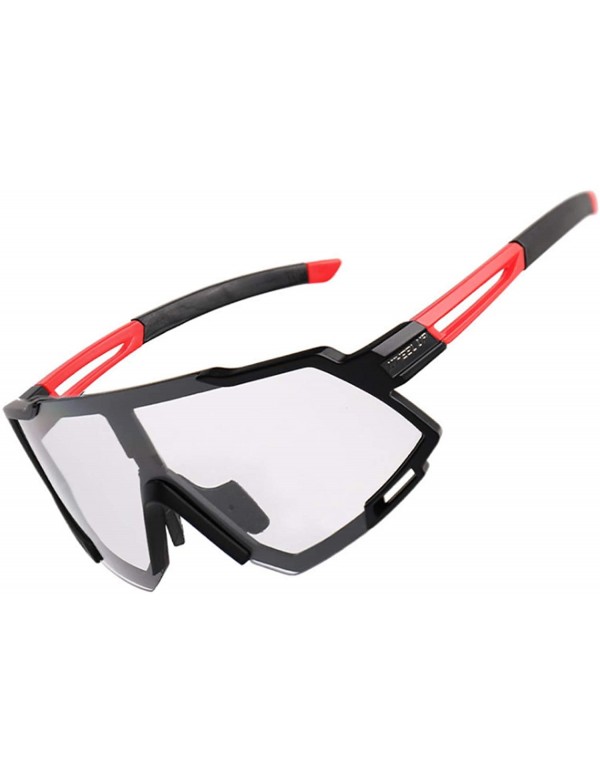 Sport UV-Resistant Polarized Outdoor Sports Cycling Sunglasses - Color Change Black Red - C2196Z6AICL $16.95