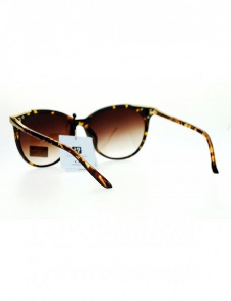 Cat Eye Womens Cat Eye Horn Rim Luxury Designer Fashion Sunglasses - Tortoise - CD12HVJRSRH $14.72