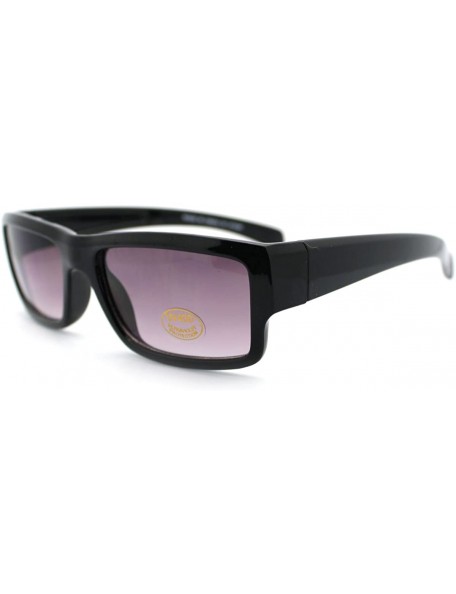 Rectangular Mens Narrow Lens Rectangular Classic Sunglasses - Black - CA11D2XK2HZ $19.54