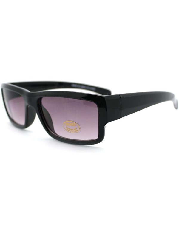 Rectangular Mens Narrow Lens Rectangular Classic Sunglasses - Black - CA11D2XK2HZ $9.40