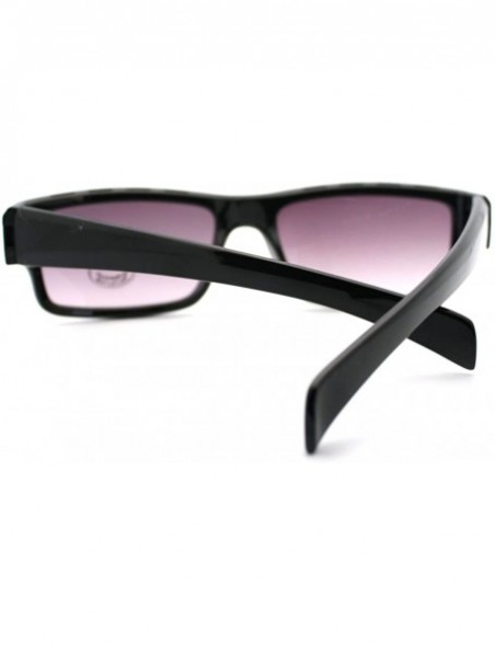Rectangular Mens Narrow Lens Rectangular Classic Sunglasses - Black - CA11D2XK2HZ $9.40