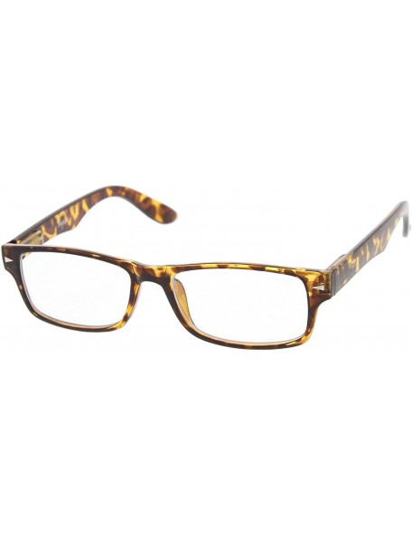 Rectangular Casual Horn Rimmed Clear Lens Rectangular Glasses 51mm - Tortoise / Clear - CF12N27XPL5 $8.24