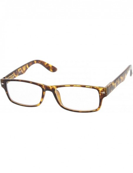 Rectangular Casual Horn Rimmed Clear Lens Rectangular Glasses 51mm - Tortoise / Clear - CF12N27XPL5 $8.24