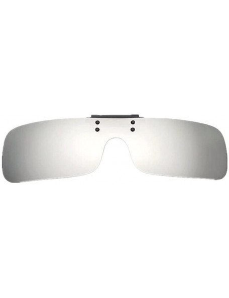 Semi-rimless Men Cool TAC UV400 Polarized Clip On Glasses Sunglasses For Women - Silver - CQ17AYWK4UO $19.72