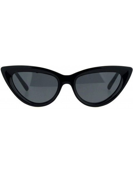 Cat Eye Womens Gothic Cat Eye Retro Simple Mod Plastic Sunglasses - All Black - C118KCO9EOQ $18.10