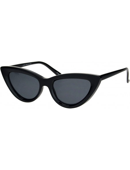Cat Eye Womens Gothic Cat Eye Retro Simple Mod Plastic Sunglasses - All Black - C118KCO9EOQ $9.17