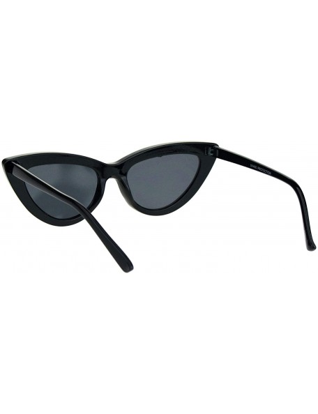 Cat Eye Womens Gothic Cat Eye Retro Simple Mod Plastic Sunglasses - All Black - C118KCO9EOQ $9.17