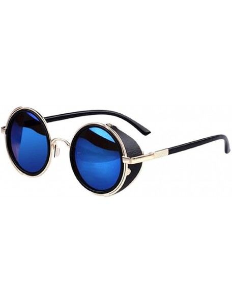 Round Women Fashion Round Frame Glasses Cyber Goggles Steampunk Sunglasses Vintage Retro - B - CQ18ST2H0LL $9.91