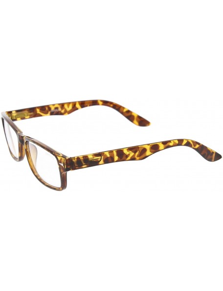 Rectangular Casual Horn Rimmed Clear Lens Rectangular Glasses 51mm - Tortoise / Clear - CF12N27XPL5 $8.24