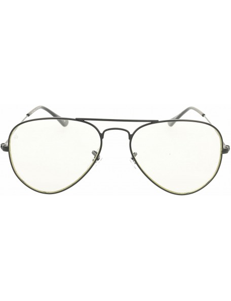 Square Philosopher Collection "The Voltaire" Designer Aviator Eyeglasses - Jet Black/Clear - CP18E52R3N5 $16.08