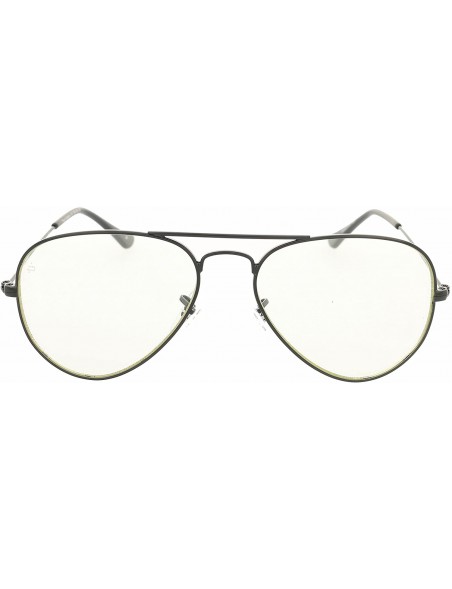 Square Philosopher Collection "The Voltaire" Designer Aviator Eyeglasses - Jet Black/Clear - CP18E52R3N5 $16.08