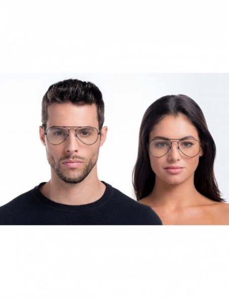 Square Philosopher Collection "The Voltaire" Designer Aviator Eyeglasses - Jet Black/Clear - CP18E52R3N5 $16.08