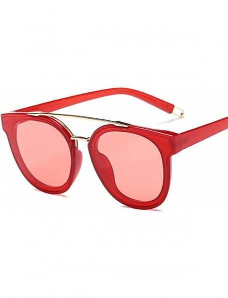 Goggle Metal Sunglasses Women Vintage Sun Glasses Fashion Luxury Decoration Classic Eyewear UV400 - Red - CQ19852LX58 $17.24