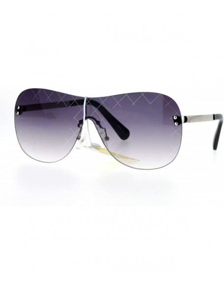 Rimless Rimless Flat Checkered Sunglasses Womens Designer Fashion Eyewear UV 400 - Silver - C712I8Q39FR $13.19