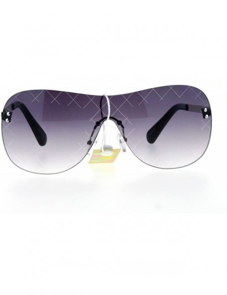 Rimless Rimless Flat Checkered Sunglasses Womens Designer Fashion Eyewear UV 400 - Silver - C712I8Q39FR $13.19