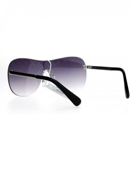 Rimless Rimless Flat Checkered Sunglasses Womens Designer Fashion Eyewear UV 400 - Silver - C712I8Q39FR $13.19