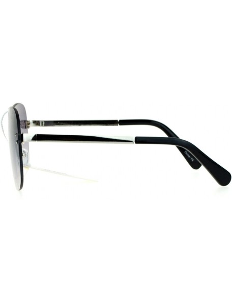 Rimless Rimless Flat Checkered Sunglasses Womens Designer Fashion Eyewear UV 400 - Silver - C712I8Q39FR $13.19