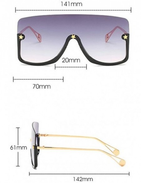 Oversized frameless sunglasses personality big frame sunglasses men and women goggles sunglasses 2201 - Leopard - CW199N48XQT...