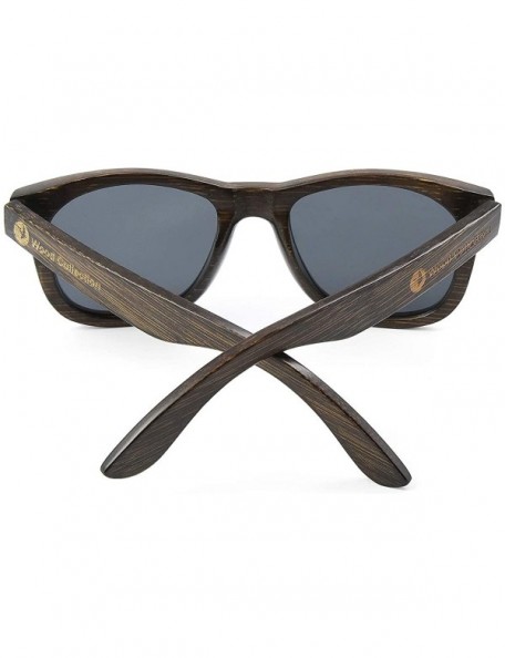 Square Bamboo Sunglasses with Polarized lenses-Handmade Wood Shades for Men&Women - Grey - CY18R5QQCUG $34.62