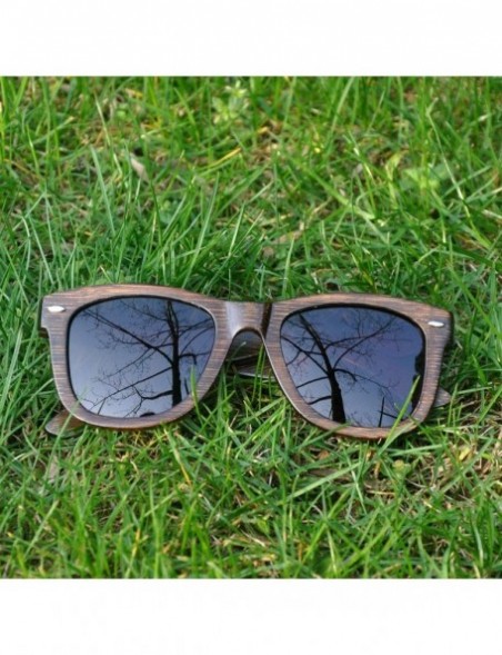Square Bamboo Sunglasses with Polarized lenses-Handmade Wood Shades for Men&Women - Grey - CY18R5QQCUG $34.62