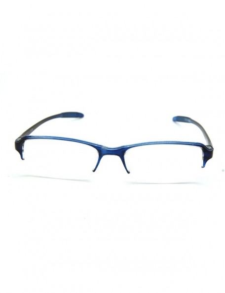 Rimless Super Lightweight Reading Glasses Free Pouch HalfRim - Blue Crystal Transparent - CC187S38ZHL $15.99