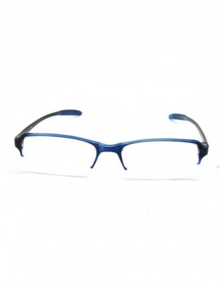 Rimless Super Lightweight Reading Glasses Free Pouch HalfRim - Blue Crystal Transparent - CC187S38ZHL $15.99