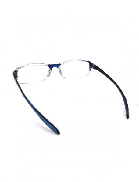 Rimless Super Lightweight Reading Glasses Free Pouch HalfRim - Blue Crystal Transparent - CC187S38ZHL $15.99