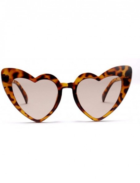Aviator Fashion Love Eye Women Sunglasses Tinted Color Lens Vintage Shaped Sun Glasses Eyewear Peach Heart Sunglass - C3198ZU...