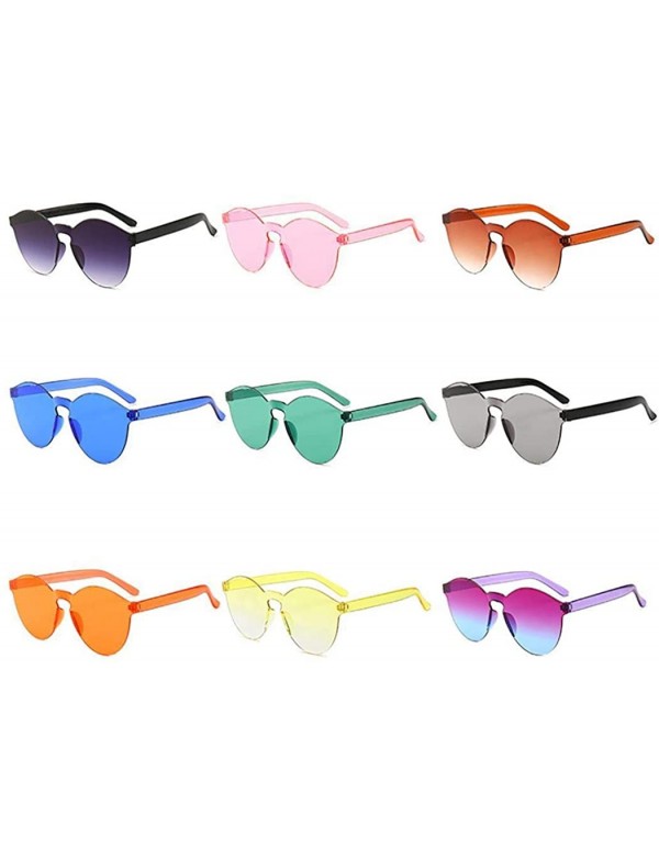 Round Unisex Fashion Candy Colors Round Outdoor Sunglasses Sunglasses - Light Orange - C9199S6ZMXG $12.41