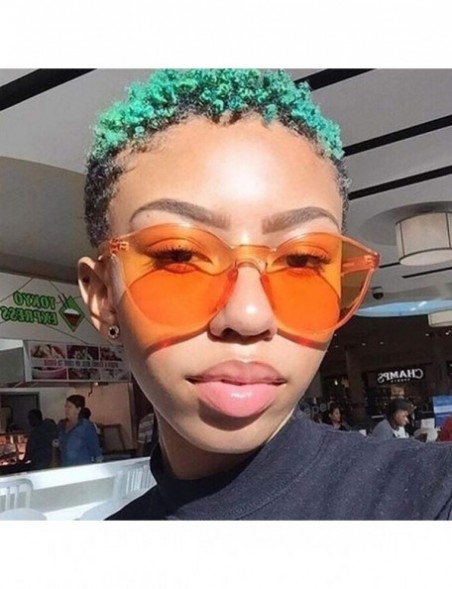 Round Unisex Fashion Candy Colors Round Outdoor Sunglasses Sunglasses - Light Orange - C9199S6ZMXG $12.41