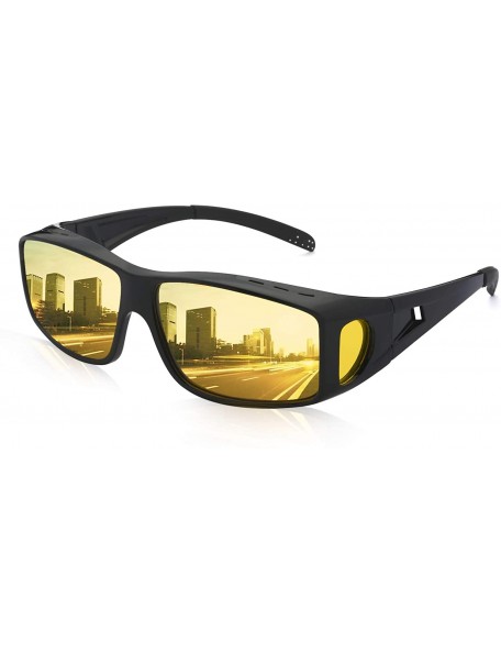 Sport Glasses Driving Polarized Sunglasses Prescription - Night Vision / Matte Black - CI18XRUXDOA $28.19