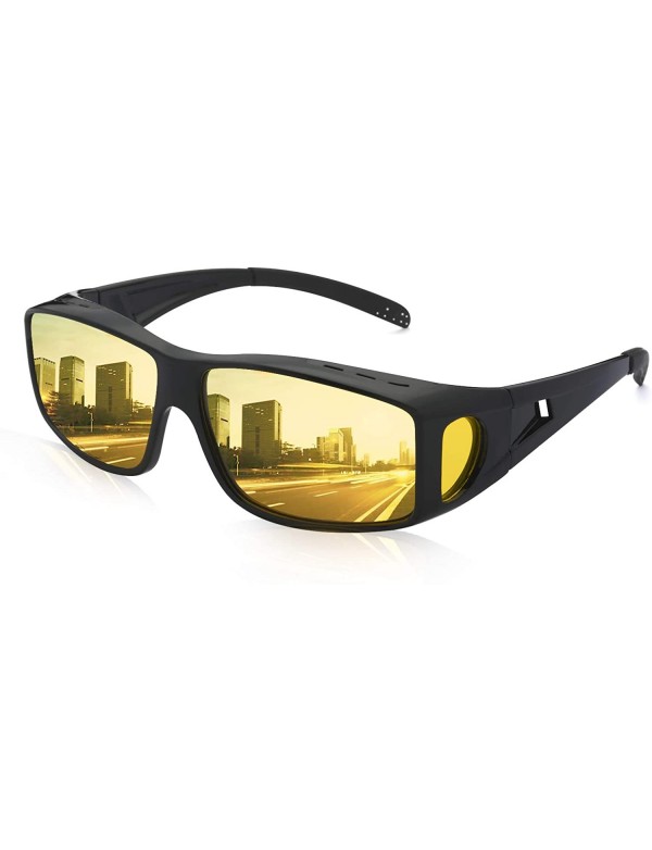 Sport Glasses Driving Polarized Sunglasses Prescription - Night Vision / Matte Black - CI18XRUXDOA $28.19