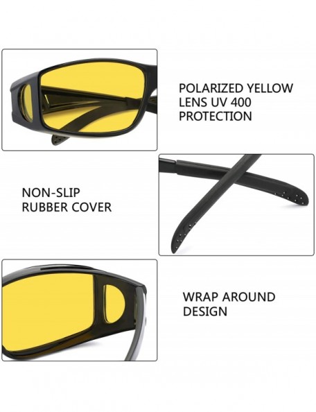Sport Glasses Driving Polarized Sunglasses Prescription - Night Vision / Matte Black - CI18XRUXDOA $28.19