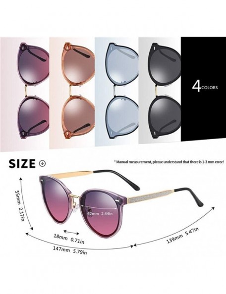 Round Women Round Polarized Sunglasses Female Fashion Designer Gradient Lens Sun glasses For Ladies Goggle UV400 - C3199HWMWL...