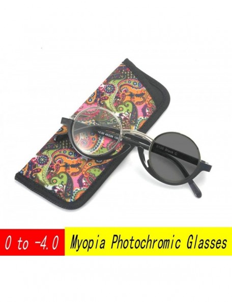 Round Men's Fashion New Round Full Frame Eyewear Photochromic Sunglasses Women's Nearsighted Myopia Glasses - CA18Z0LZDML $21.72