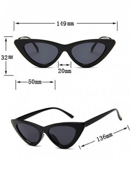 Semi-rimless Retro Vintage Sunglasses for Women Goggles Plastic Frame Glasses Cat Eye Colorful Lens Plastic Frame Eyewear - B...