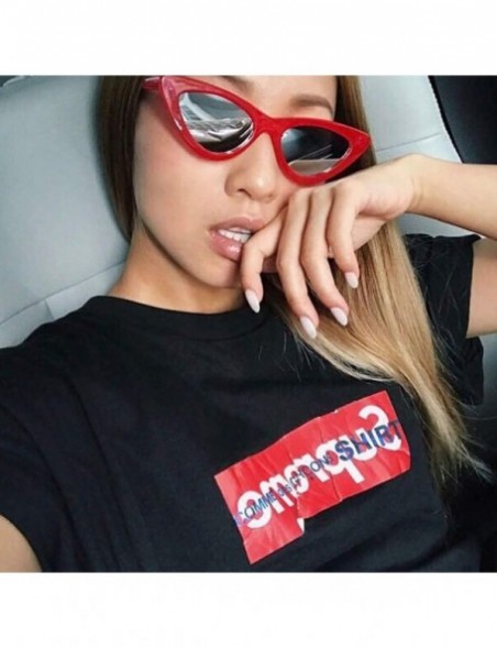 Semi-rimless Retro Vintage Sunglasses for Women Goggles Plastic Frame Glasses Cat Eye Colorful Lens Plastic Frame Eyewear - B...