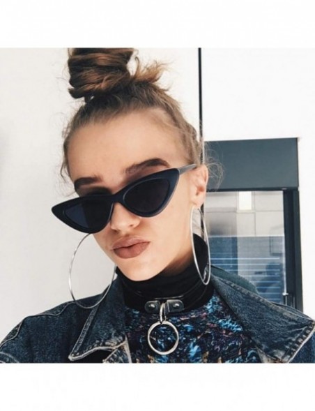 Semi-rimless Retro Vintage Sunglasses for Women Goggles Plastic Frame Glasses Cat Eye Colorful Lens Plastic Frame Eyewear - B...