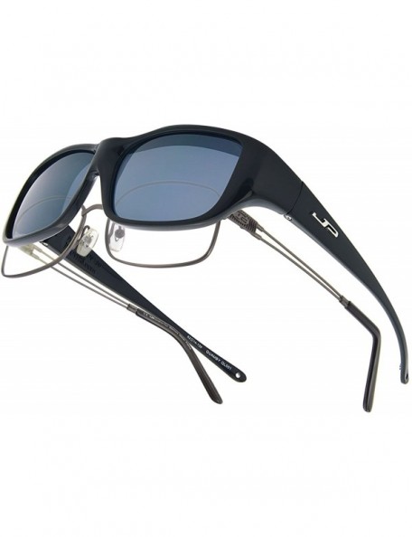 Rectangular Fitovers Eyewear Sunglasses - Quamby / Frame Eternal Black Lens Polarvue Grey - CQ11D70VFWJ $57.02