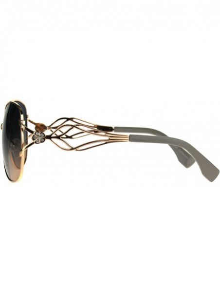 Butterfly Womens Butterfly Metal Rim Diva Rhinestone Bling Sunglasses - Gold Blue Pink - CO18848CHX0 $12.06