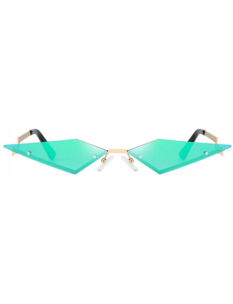 Square Sunglasses Irregular Man Women Cat Eye Glasses Shades Vintage Retro - Green - CQ19062707Z $10.94