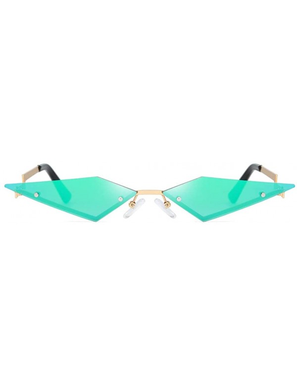 Square Sunglasses Irregular Man Women Cat Eye Glasses Shades Vintage Retro - Green - CQ19062707Z $10.94