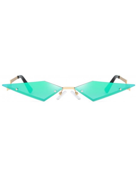 Square Sunglasses Irregular Man Women Cat Eye Glasses Shades Vintage Retro - Green - CQ19062707Z $10.94