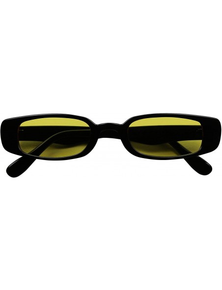 Oval Slim Classic Rectangular Sunglasses UV Protection 90's Vintage Small Wide Retro Frame Fashion Shades - CC196237T8Q $11.59