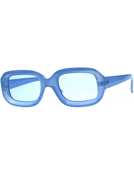 Rectangular Womens Sunglasses Vintage Retro Beveled Rectangular Frame UV 400 - Blue - CU18CTIWNDX $13.93