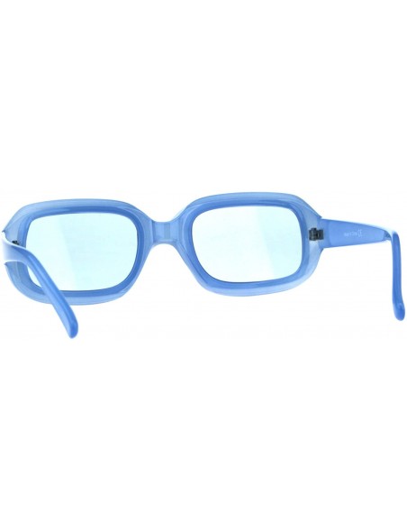 Rectangular Womens Sunglasses Vintage Retro Beveled Rectangular Frame UV 400 - Blue - CU18CTIWNDX $13.93